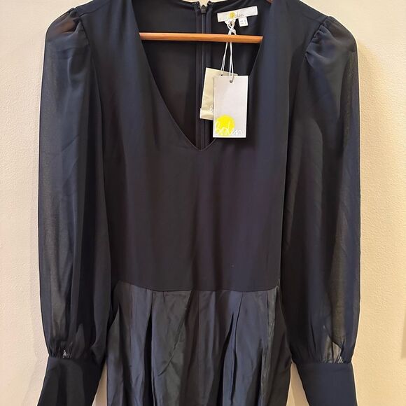 Boden Belgrave Womens 2R Black Sheer Silk Mix Jumpsuit Wide Leg News/tag - Picture 4 of 9